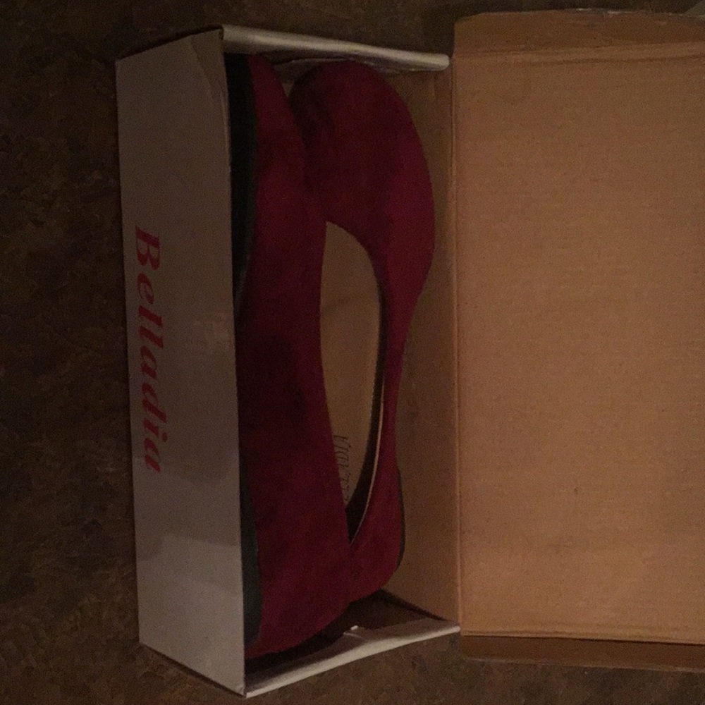 Burgundy flats